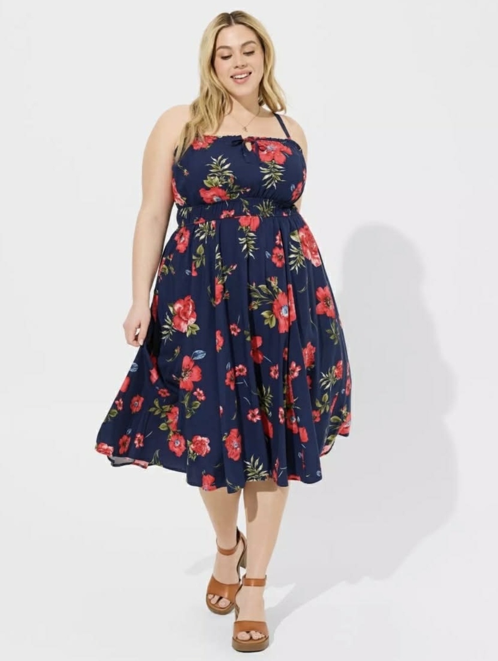 Like New Torrid Floral Summer Midi Swing Dress Torrid Sz. 0